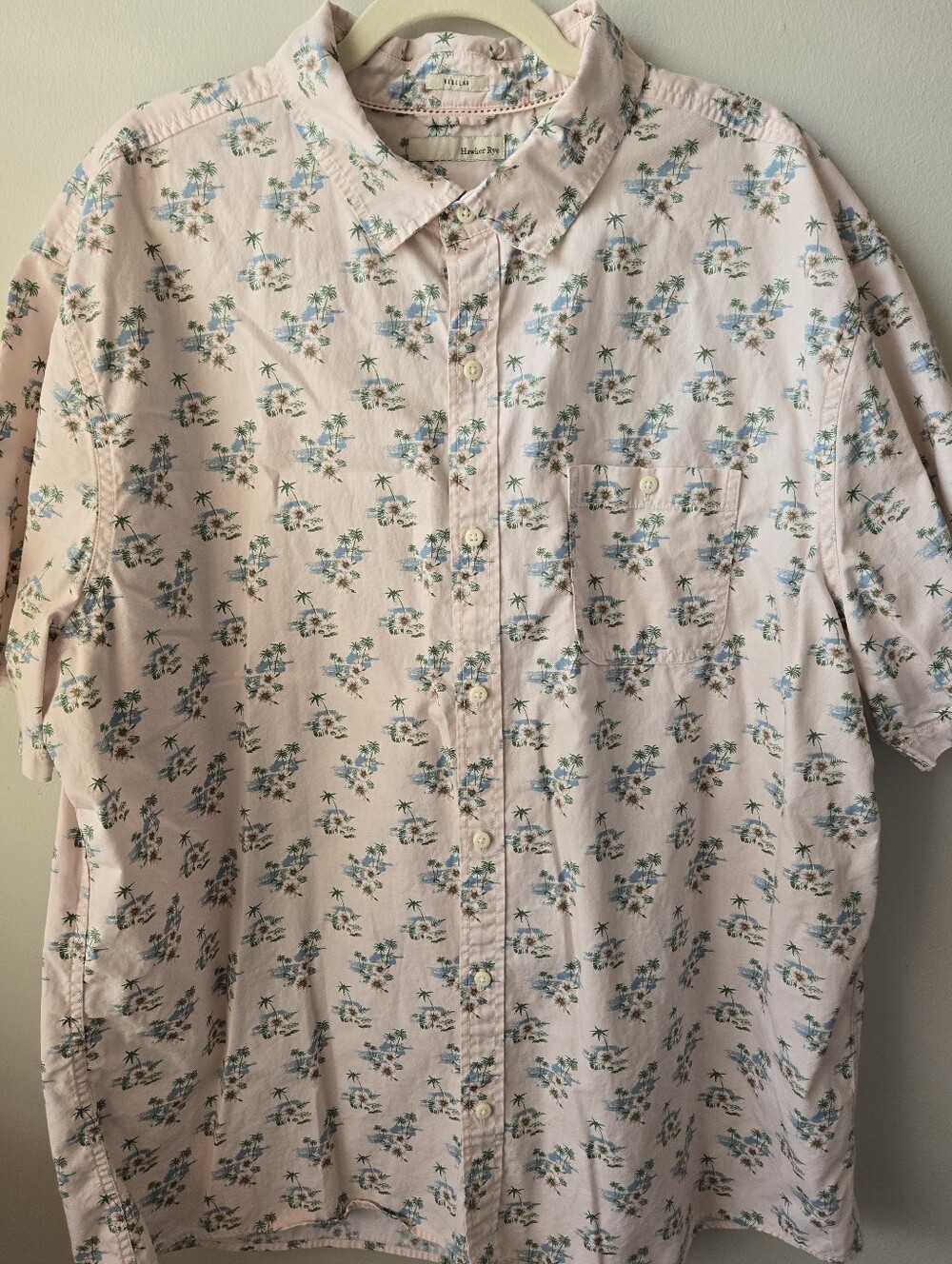 Hawker Rye Light Pink Floral Short-Sleeve Button-Down Shirt